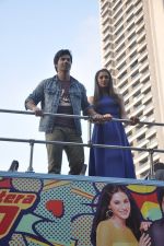 Varun Dhawan, Nargis Fakhri promote Main Tera Hero in an open bus in Malad, Mumbai on 4th March 2014